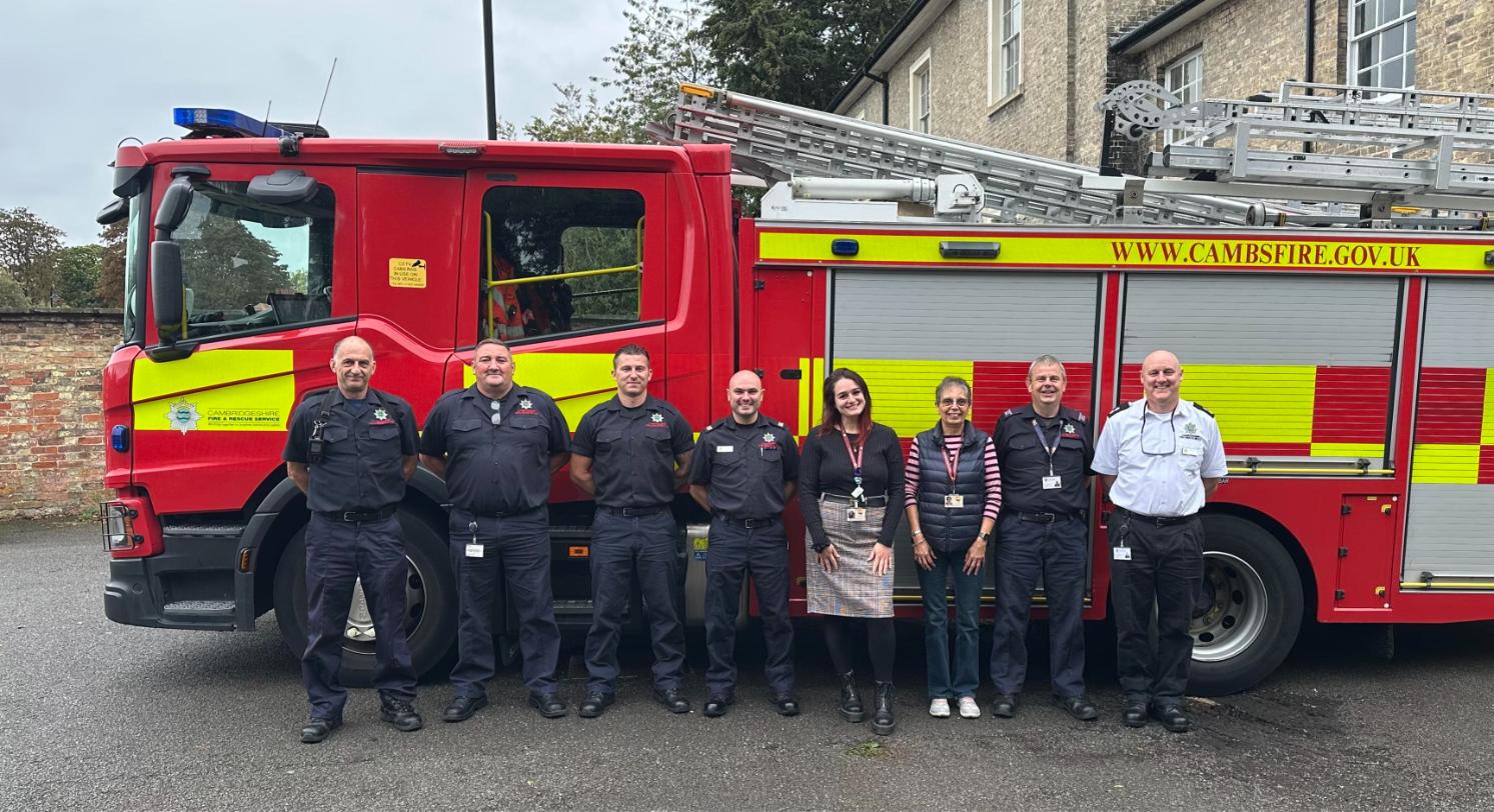 Wisbech firefighters show Hearing Help clients free sensory smoke alarms